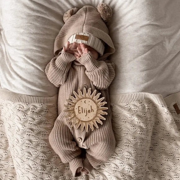 Baby Knit Hoodie Romper
